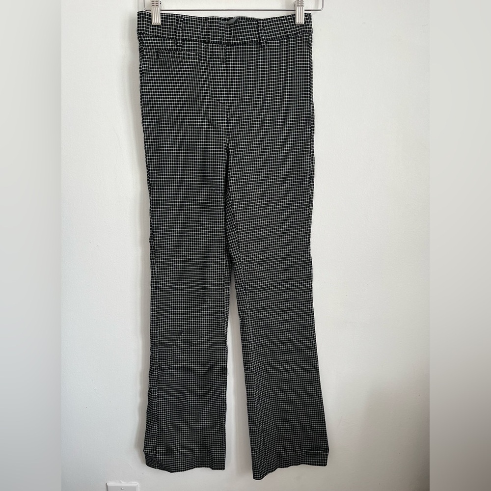 Suzy Shier Black White Squared Checkered Office Straight Leg Pant Small